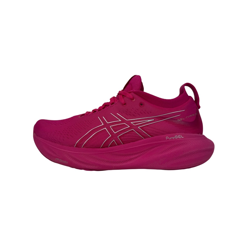 Asics Gel Nimbus 25 Running Shoes Womens 9 Pink Rave Silver 1012B356 701 - Picture 2 of 14